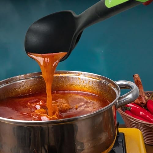 Supa Ant 5 Pieces Kitchen Cooking Utensils Set, XL Canning Scoop - Nylon Ladle with Holes - Pasta Spoon/Fork - Slotted Spoons Kitchen Gadgets Utensil Set