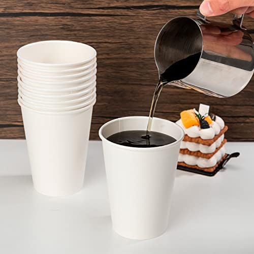 METAPRINT 500 Pack 12 oz Disposable Paper Coffee Cups, White