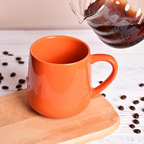 Bosmarlin Glossy Ceramic Coffee Mug, Tea Cup for Office and Home, 18 oz, Suitable forDishwasher and Microwave(Orange, 1)