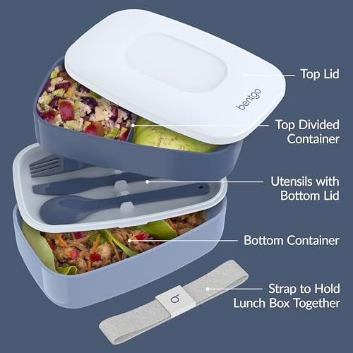 Bentgo Classic Stackable 3-Compartment Adult Bento-Style Lunch Box