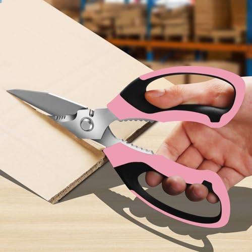 BoFuYuan Utility Scissors All Purpose heavy duty 8-Inch Pink