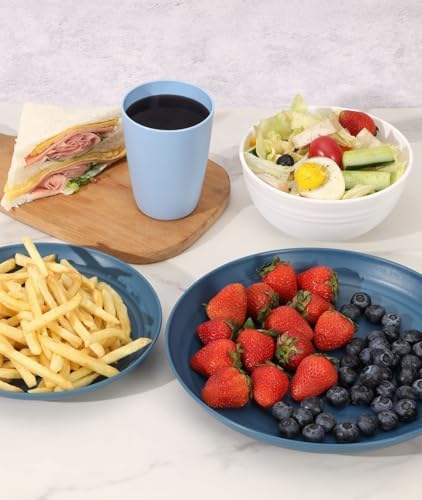 Quatish 24 Piece Plates and Bowl Set for 6, Dinnerware Dish Set for Kitchen