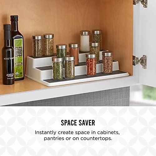 Copco 3-Tier Cabinet Spice Rack Organizer, 10 Inch Tiered Shelf Riser for Kitchen Cabinets, Pantry, and Countertop - Holds Spices, Seasonings, Oils, and Condiments