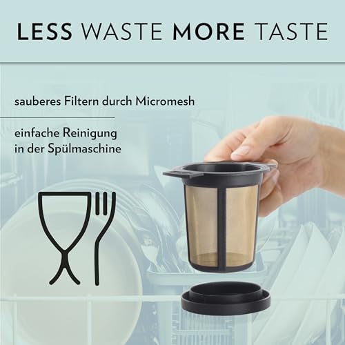 Finum Reusable Stainless Steel Coffee and Tea Infusing Mesh Brewing Basket, Medium, Black