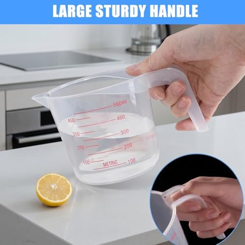 DTDNZKN 3 Pack Measuring Cups, 250ml (1-Cup), 500ml (2-Cup) &1000ml (4-Cup)