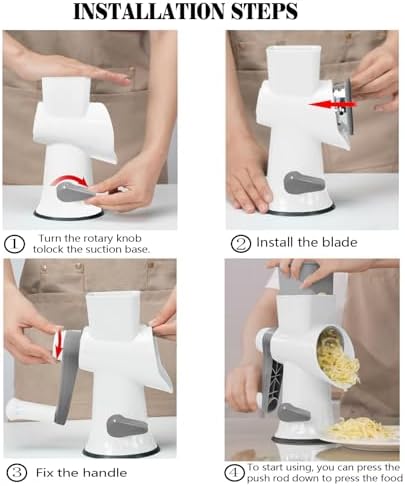 Cheese Grater with Handle,Multifunctional Rotary Cheese Grater