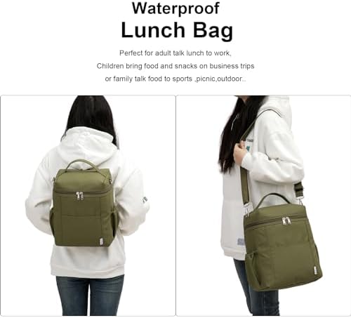 NOL Insulated Lunch Bags for Women Cooler Bag Lightweight Nylon Waterproof Lunch Box for Work