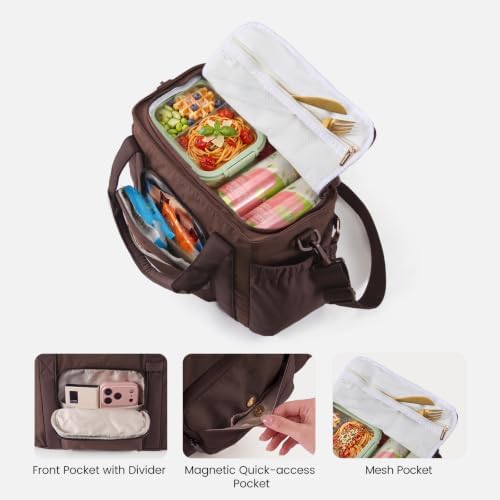 LOVEVOOK Insulated Lunch Box for Women,Adult Lunch Cooler Tote Bag with Bow