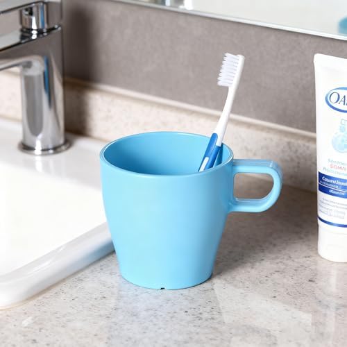 10 oz Coffee Cups Eco-Friendly, Shatter-Resistant Mug with Hanging Ears | Thickened Porcelain-Like Material | Suitable for Both Commercial and Home use(6-pack)(Blue)
