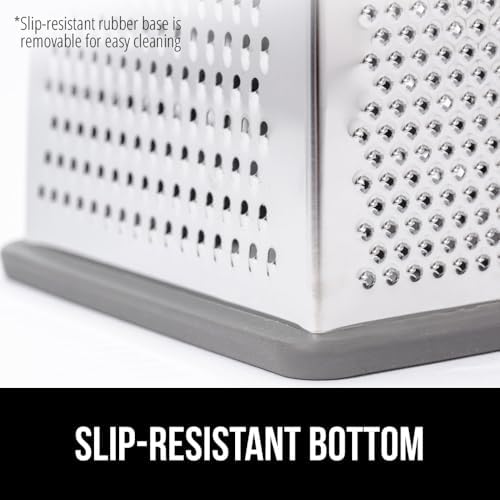 GORILLA GRIP® XL 4-Sided Stainless Steel BPA-Free Cheese Grater, Gray