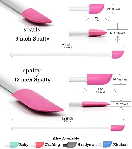 Spatty Daddy Pink 6 & 12 Inch Makeup Spatula Set, Cosmetic Scraper