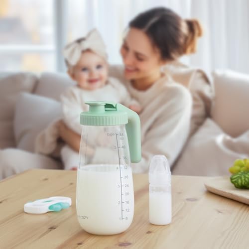 Momcozy Breast Milk Pitcher, Glass Storage Container Wide Mouth, 48oz 1pc