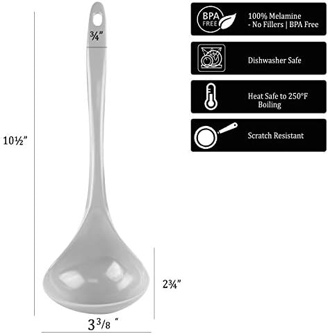 Reston Lloyd Melamine Soup Ladle Kitchen Utensil, Premium Quality Utensil with Heat Resistant Ergonomic Handle, Durable BPA-Free Plastic, 10.5 inch long, One Piece, Plum