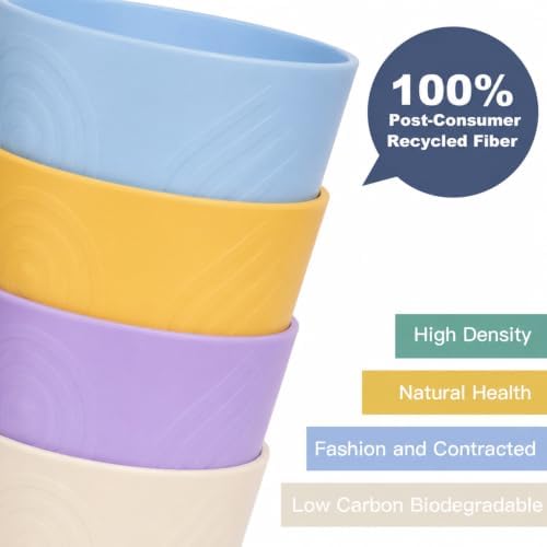 Wrova Wheat Straw Cups Set 6-Piece, 12 OZ Plastic Cups Reusable Drink Cups