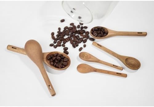 10 Piece Measuring Cups and Spoons Set, Handcrafted Acacia Wood