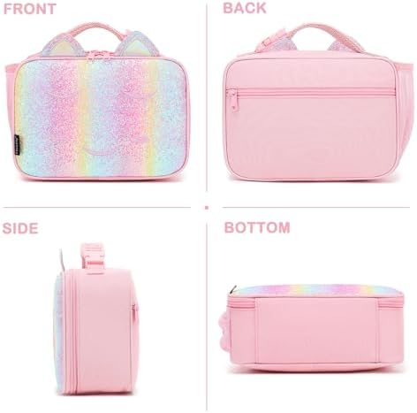 FlowFly Kids Lunch box Insulated Soft Bag Mini Cooler Back to School Thermal Meal Tote Kit for Girls, Boys, Smile