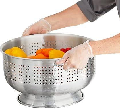 16 Qt. Aluminum Colander with Base and Handles – Heavy-Duty 16-Gauge Commercial Strainer for Pasta, Fruits, and Vegetables- (Large Colander with Top Diameter of 16.5 inches) (1, 16 Quart)