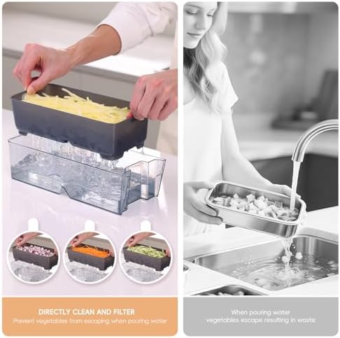 ONCE FOR ALL Safe Mandoline Slicer For Kitchen, Food Veggie Slicer, Gray