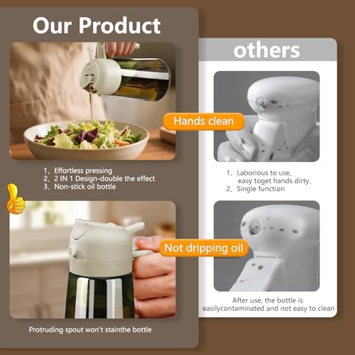 SWEET VIEW Olive Oil Dispenser and Oil Sprayer 16oz/470ml