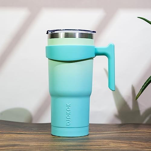 BJPKPK 10 oz Mini Tumbler with Lid, Straw & Handle, Insulated Steel Cup