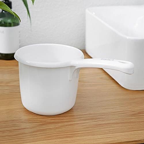 JapanBargain 3042x2, Set of 2 Japanese Plastic Water Ladle Bath Ladle Dipper Filipino Tabo Flat Bottom Bath Water Scoop, Made in Japan (2, White)