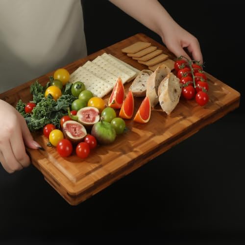 Bamboo Cutting Board Set of 3 Wooden Cutting Boards for Kitchen Wood