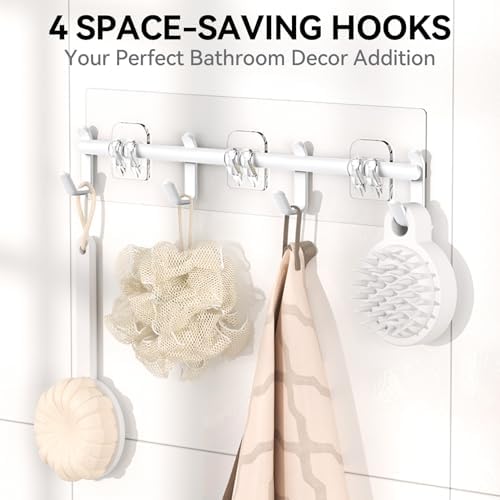 YASONIC Shower Caddy Adhesive, Rustproof Shower Organizer with Soap Holder, Large Capacity Shower Shelves for Inside Shower, No Drilling Bathroom Organizers and Storage for Home Decor(6 Pack White)