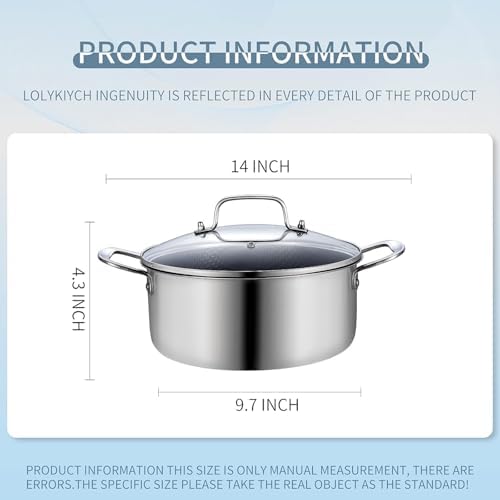 LOLYKITCH 5-Quart Stock Pot with Lid | Hybrid Nonstick