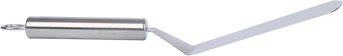 Restaurantware 11" Stainless Steel Turner - German Standard Kitchen Spatula with Ergonomic Handle, Heat-Resistant - Heavy-Duty Steel Spatula for Flipping Burgers, Eggs, Meat