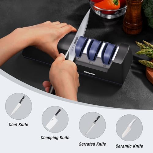 HOSHANHO Electric Knife Sharpener, 3-Stage Knife Sharpener for All Knives