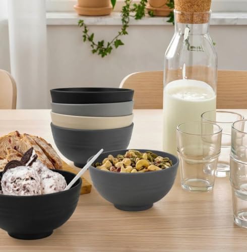 Wrova Mini Wheat Straw Bowls Set of 8, 10 OZ Small Bowls for Kitchen