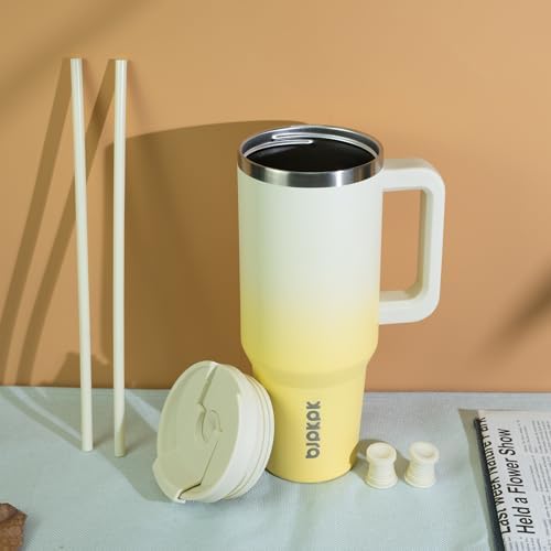 BJPKPK 30 oz Insulated Tumbler with Handle & Straw, Stainless Steel