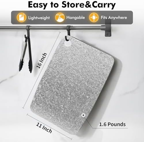 Titanium Cutting Board, Crystallized 100% Pure Titanium, 16 x 11 Inch