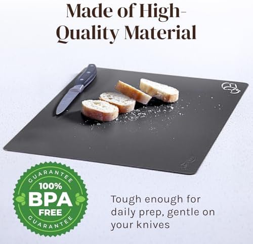 Flexible Plastic Cutting Board Mats for Kitchen, Set of 4 Thick Large 15x12