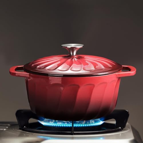 Enameled Cast Iron Dutch Oven Pot with Lid, 3 QT Small Dutch Oven