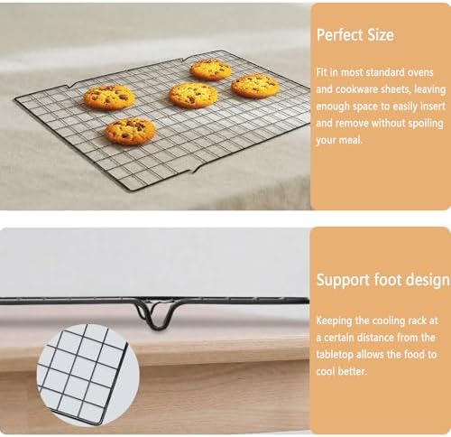 VNIMTI 2 Pack Cooling Rack for Baking Cooking, 11" x 10" Squares Wire Racks