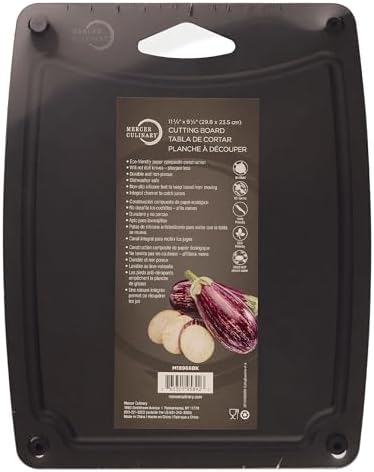 Mercer Culinary Composite Cutting Board-11 3/4" X 9 1/4", with Non Slip Feet and Juice Groove - Black