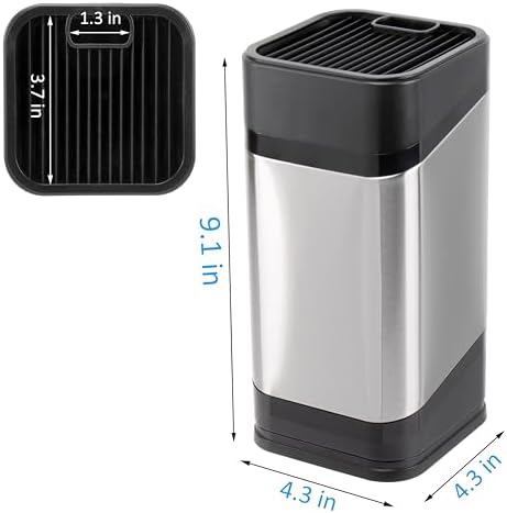 RedCall Kitchen Knife Holder,Stainless Steel Universal Knife Block for Kitchen Counter,Space-Saving Knife Storage Organizer Countertop,Knife Block Holder without Knives (Black)