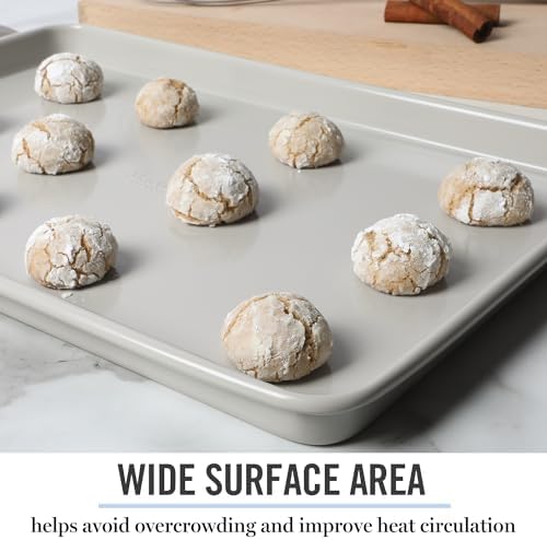 Martha Stewart Gallen 15 x 10 Inch Nonstick Carbon Steel Cookie Sheet – Cool Grey, Durable Bakeware for Even Baking and Easy Cleanup (Pack of 6)