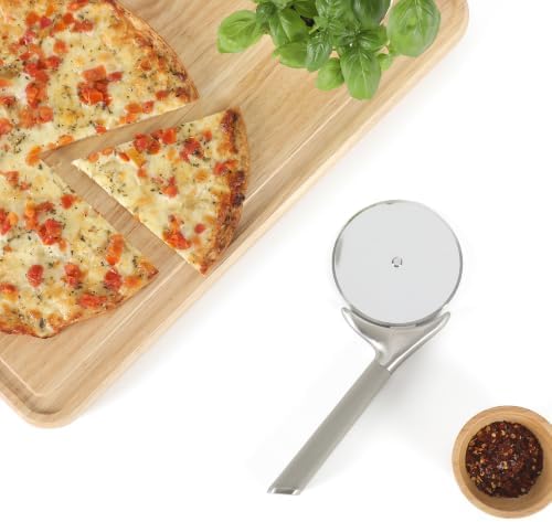 Calphalon Prime Edge Stainless Steel Pizza Cutter w/Thermoplastic Rubber Handle - Taupe