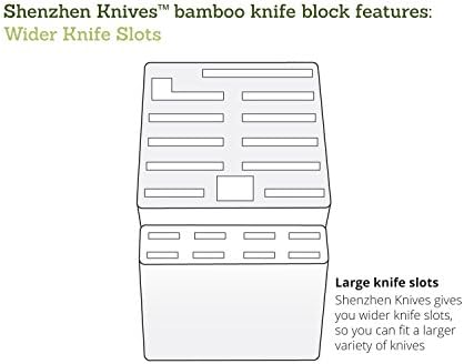 Shenzhen Knives 20 Slot Bamboo Countertop Knife Block – Large, 8x5.25x11