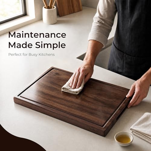 Luxury American Black Walnut Wood Wooden Cutting Boards for Kitchen 17''
