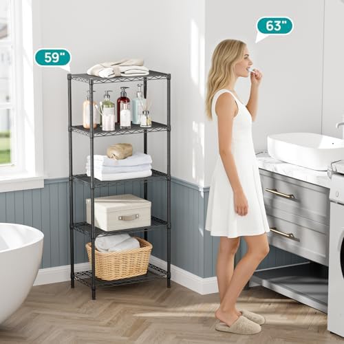 SINGAYE 5 Metal Shelves Wire Shelving Storage Shelf Adjustable Unit Pantry