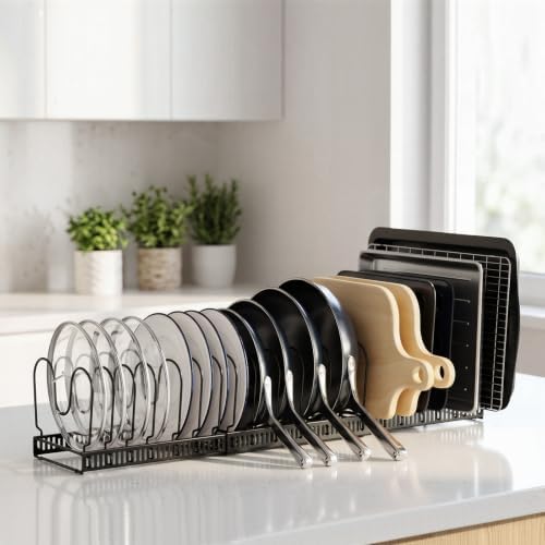 ORDORA Pots and Pans Organizer under Cabinet, 11.8-33.9" 20 Dividers