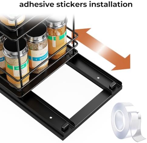 Mystozer Pull Out Spice Rack Organizer for Cabinet, Slide Out Spice Racks