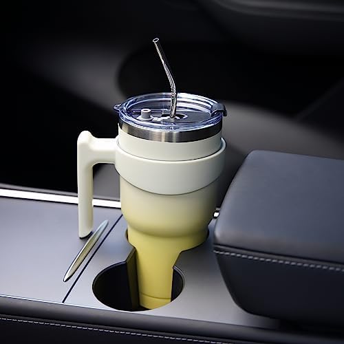 BJPKPK 40 oz Tumbler with Handle & Straw, Insulated Stainless Steel Mug