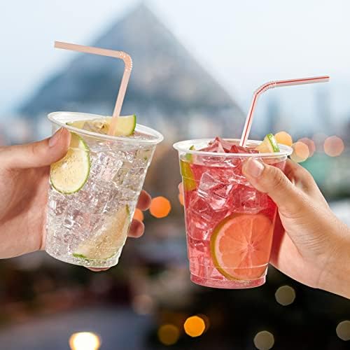 FOCUSLINE 300pack 12 oz Clear Plastic Cups Disposable, Plastic Clear Cups Disposable, DrinkIng Cup for Water, Juice, Soda, Ice Coffee