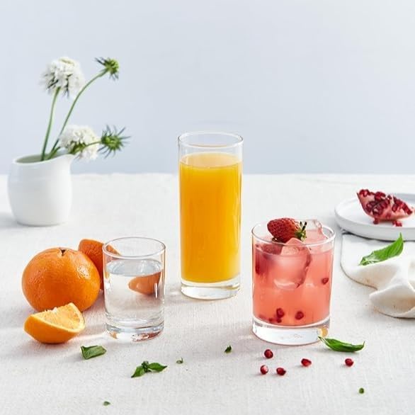 LEMONSODA Premium Highball 12oz/15oz Glass Sets - Elegant Tom Collins Glasses - Tall Water Drinking Glasses - Bar Glassware for Mojito, Whiskey, Cocktail (10oz, Set of 6)