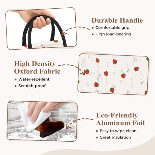 DALINDA Lunch Bag Lunch Box for Women Men, Insulated Lunch Bags Water-Resistant Cute Cooler Lunch Tote Bag, Reusable Large Capacity for Work Travel Picnic