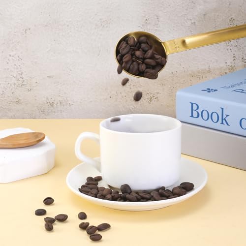 Double Sided Measuring Spoons, Stainless Steel Gold Coffee Teaspoon